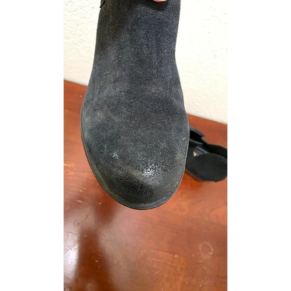 Sorel Lolla Cut Out Suede Black‎ Ankle Boots Block Heel Size 9.5 M